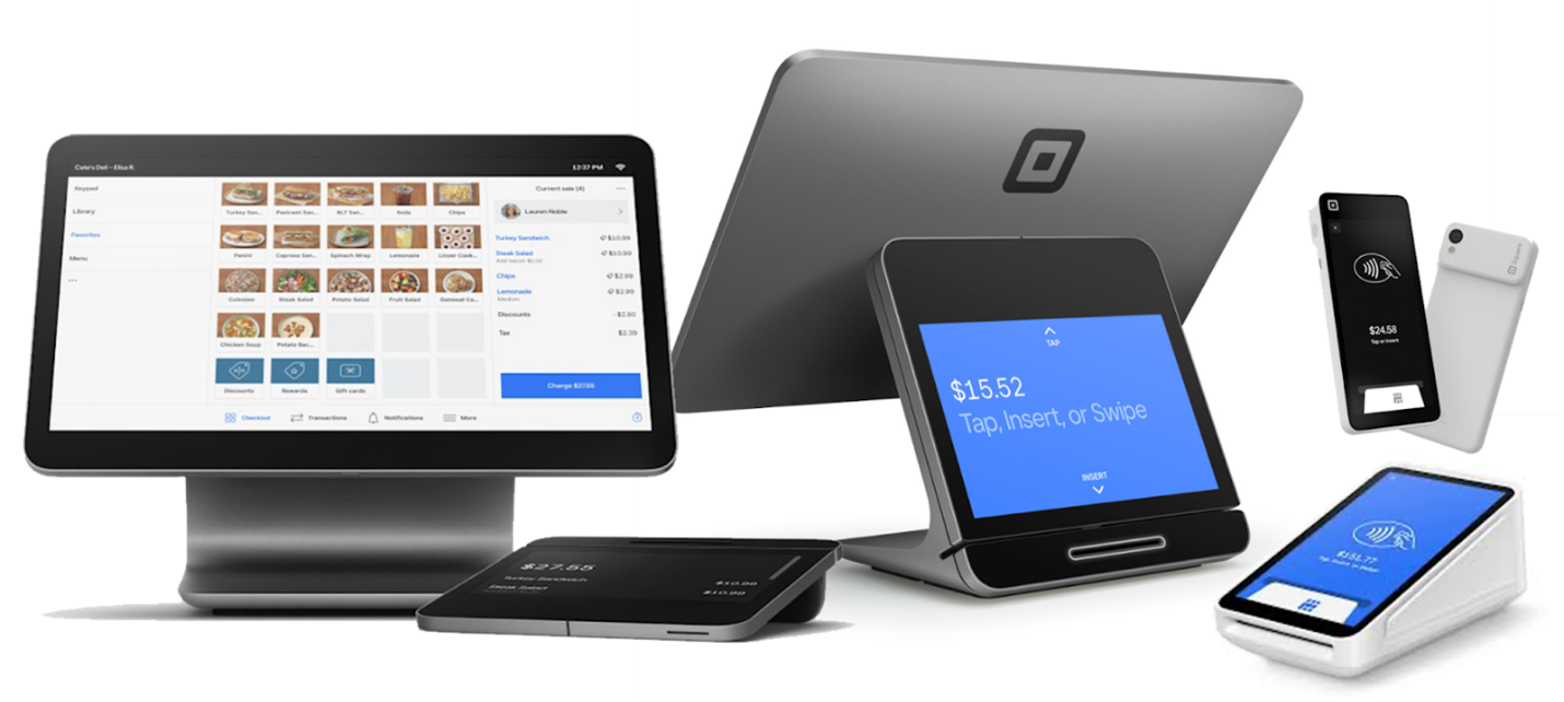 Square register, terminal, and card readers
